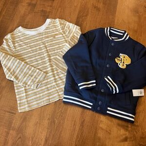 NWT old navy 4T graphic bomber and yellow long sleeve shirt